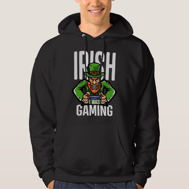 Sudadera Irish I Was Gaming Game Controller St Patrick s Da (Anverso)