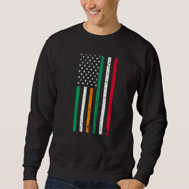 Sudadera Irish Italian American Flag Ireland Italy USA Prid (Anverso)