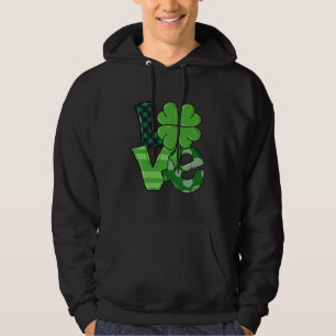 Sudadera Irish Love St. Patrick's Day Shamrock Green Plaid