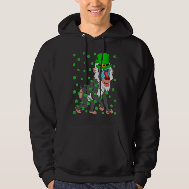 Sudadera Irish Shamrock Leprechaun Baboon St Patrick's Day (Anverso)