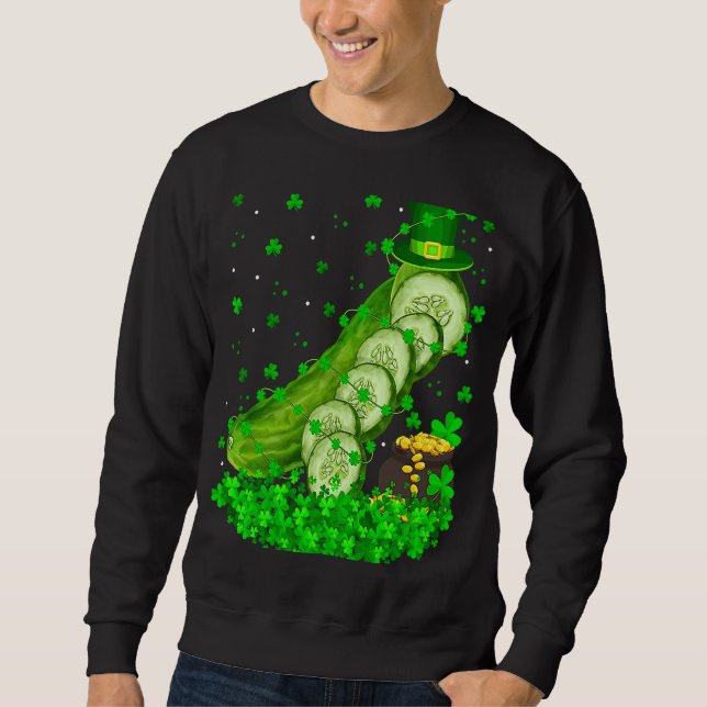 Sudadera Irish Shamrock Leprechaun Cucumber St Patrick's Da (Anverso)
