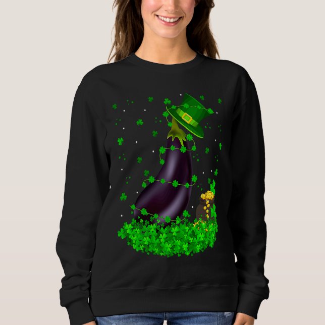 Sudadera Irish Shamrock Leprechaun Eggplant St Patrick's Da (Anverso)