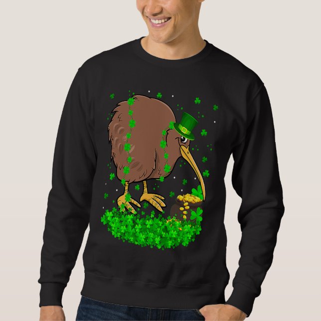 Sudadera Irish Shamrock Leprechaun Kiwi Bird St Patrick's D (Anverso)