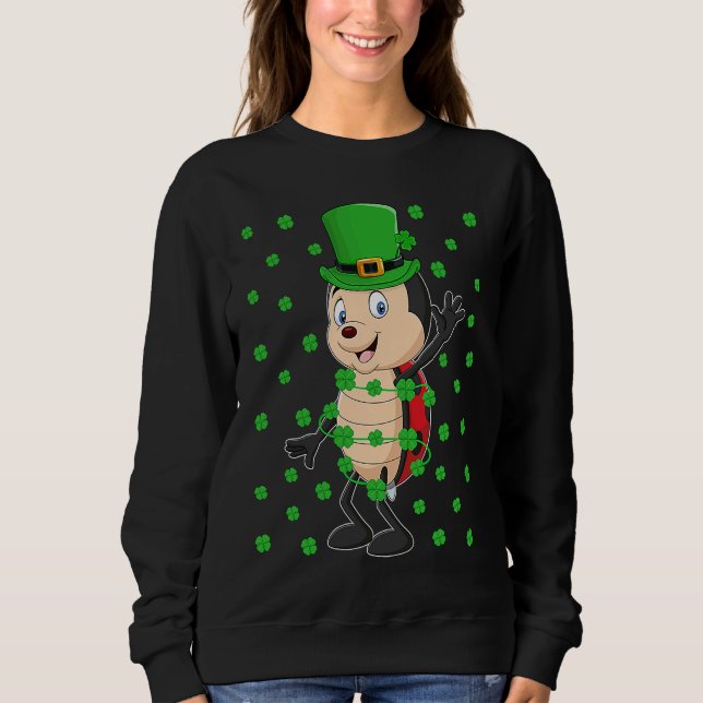 Sudadera Irish Shamrock Leprechaun Ladybug St Patrick's Day (Anverso)