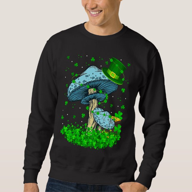 Sudadera Irish Shamrock Leprechaun Mushroom St Patrick's Da (Anverso)