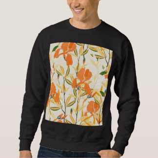 Sudadera irisis naranja: patrón floral sin fisuras