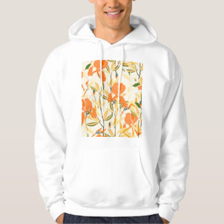 Sudadera irisis naranja: patrón floral sin fisuras