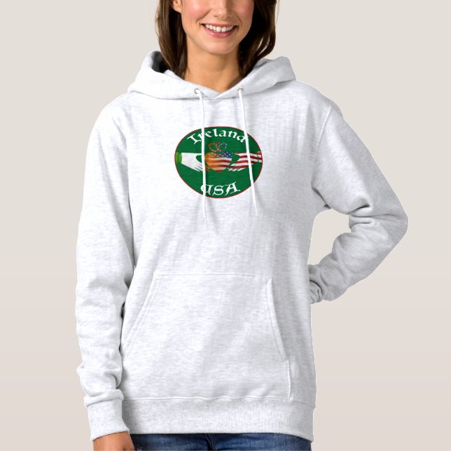 Sudadera Irlanda EE.UU. Claddagh Hoodie (Anverso)