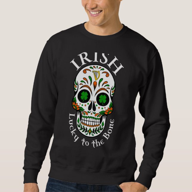 Sudadera Irlandés Afortunado Con El Hueso (Anverso)