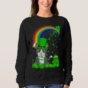 Sudadera Irlandés gracioso Shamrock Rainbow Lucky Cat St Pa