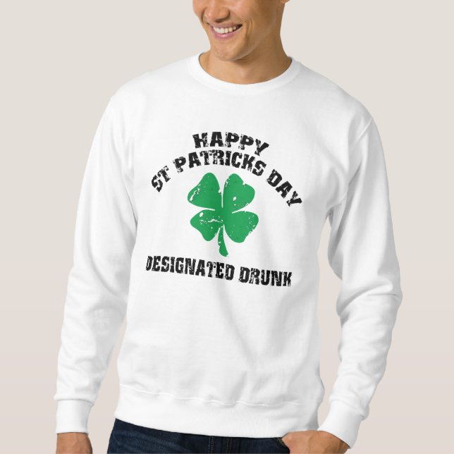 Sudadera Irlandés señalado bebido (Anverso)