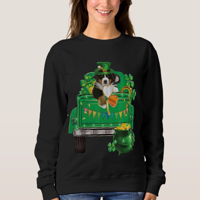 Sudadera Irlandés St bernard St Patrick's Day Funny Leprech (Anverso)