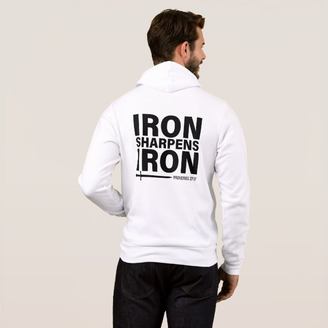 Sudadera Iron Sharpens Iron Bella + Canvas Zip-Up Hoodie (Reverso completo)