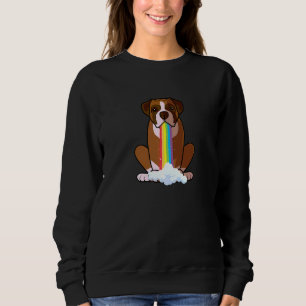 Sudadera Irradia Positividad Arcoíris Perro Boxer Perro Ma