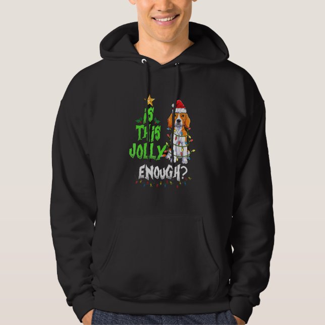 Sudadera Is This Jolly Enough Noel Beagle Merry Christmas (Anverso)