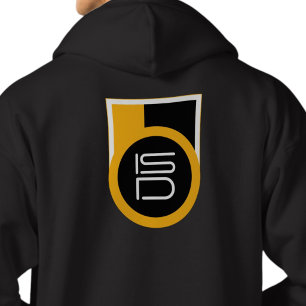 Sudadera ISD Hombre Negro y Dorado Estampa en la Parte Post