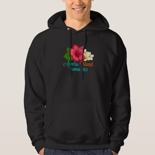 Sudadera Isla Amelia Vacaciones Florida Tropical Hibiscus F (Anverso)