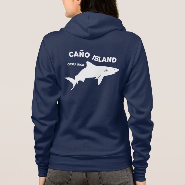 Sudadera Isla Caño de buceo de tiburones - Costa Rica (Reverso)