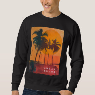 Sudadera Isla de Amelia Florida FL Playa Vacaciones Palmera