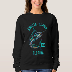 Sudadera Isla de Amelia Florida Pescado estilo retro angust