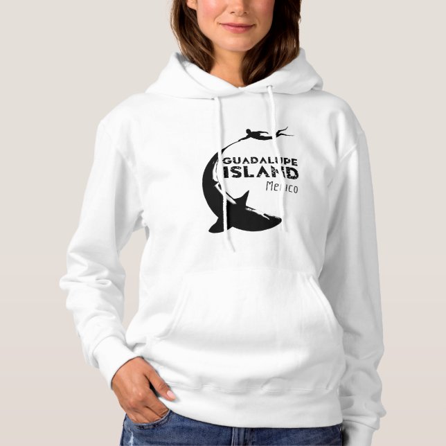 Sudadera Isla Guadalupe México | Buceo Scuba Con Tiburones (Anverso)