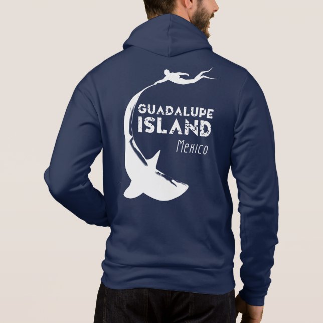 Sudadera Isla Guadalupe México | Buceo Scuba Con Tiburones (Reverso)