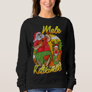 Sudadera Isla Hawaiana Mele Kalikimaka Santa Reindeer Xma