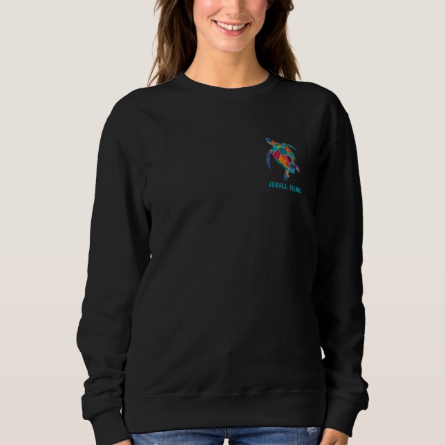 Sudadera Isla Jekyll GA Georgia Beach Vacation Sea Turtle (Anverso)