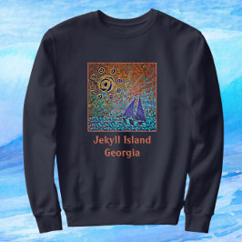 Sudadera Isla Jekyll, GA Sailboat, Ocean Waves y Sun S