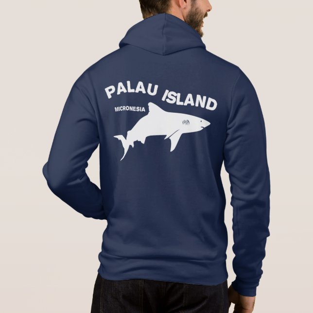 Sudadera Isla Palau Scuba Buceando Con Tiburones (Reverso)
