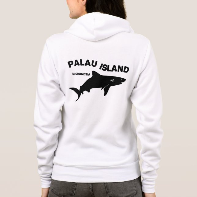 Sudadera Isla Palau Scuba Buceando Con Tiburones (Reverso)