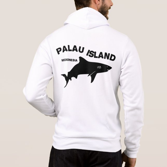 Sudadera Isla Palau Scuba Buceando Con Tiburones (Reverso)