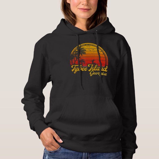 Sudadera Isla Tybee Georgia Beach Palm Tree Summer Vacati (Anverso)