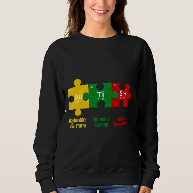 Sudadera Ism Puzzle Chemistry Time Table Elements Autism Aw (Anverso)