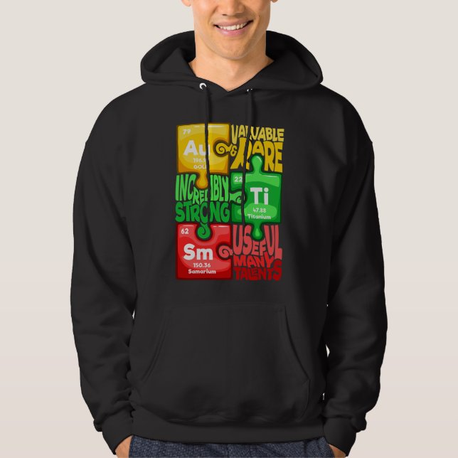 Sudadera Ism Puzzle Chemistry Time Table Elements Autism Aw (Anverso)