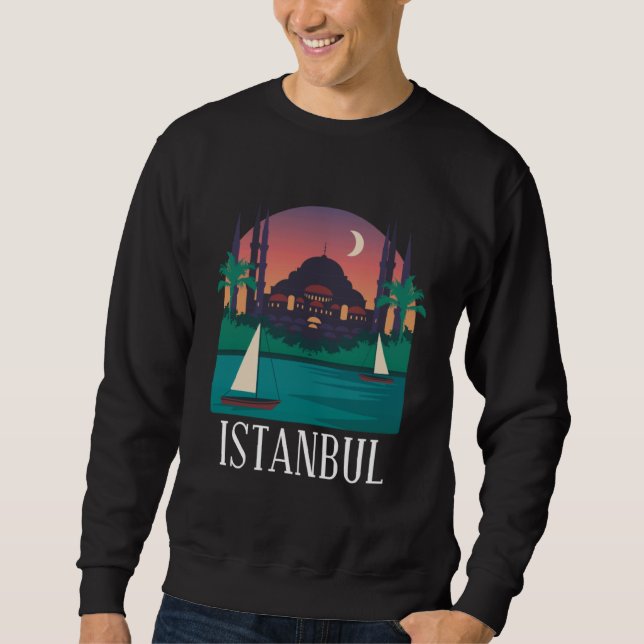 Sudadera Istanbul Turkey City Skyline Silhouette Outline Sk (Anverso)