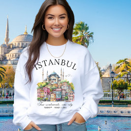 Sudadera Istanbul Turkey Watercolor City