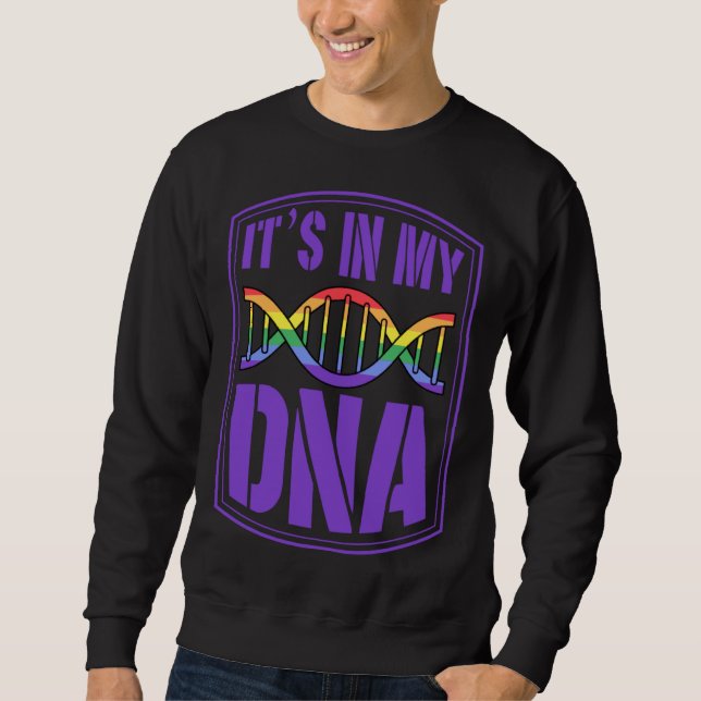 Sudadera It s In My DNA LGBTQ Gay Pride Flag Quote Double H (Anverso)