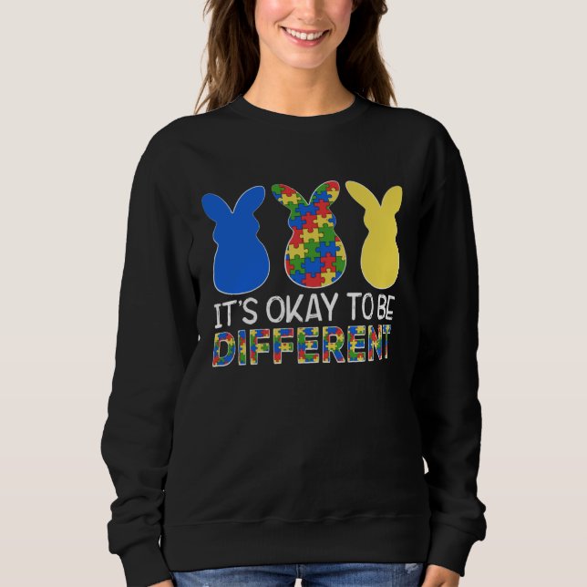 Sudadera It s OK To Be Different Autism Awareness Easter Bu (Anverso)