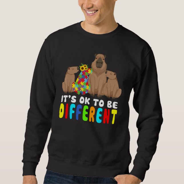 Sudadera It s Ok To Be Different Capybara Autism Awareness (Anverso)