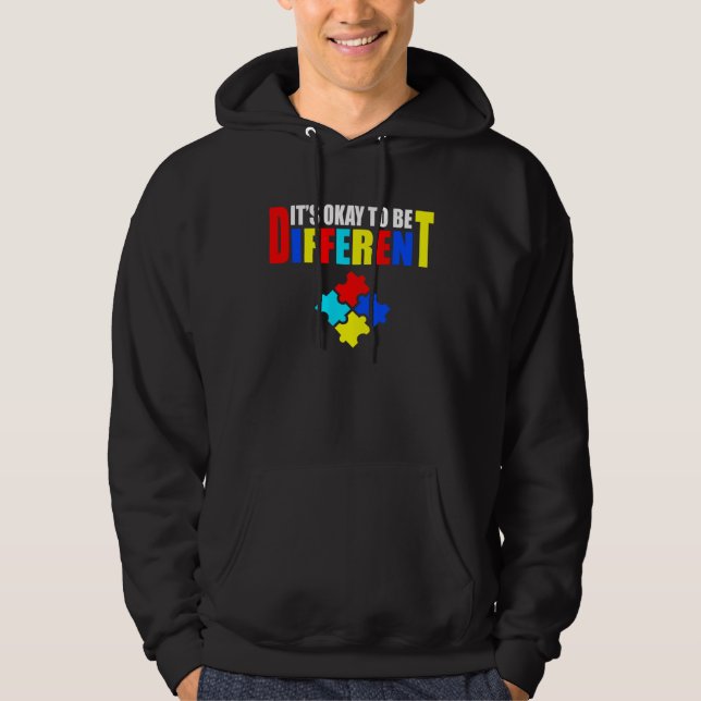 Sudadera It s Okey To Be Different Autism Awareness Puzzle (Anverso)