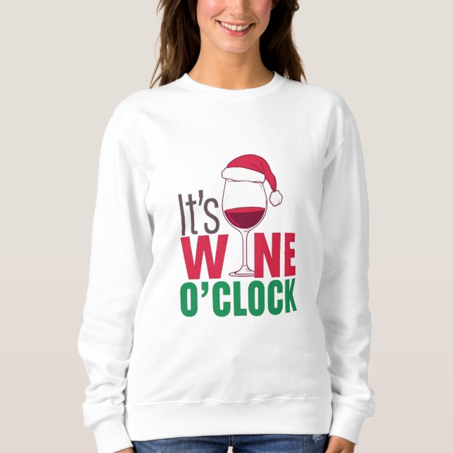 Sudadera It’s Wine O’Clock Christmas  (Anverso)