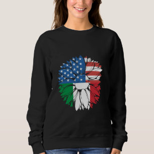 Sudadera Italia América EE. UU. Girasol Orgullo Italiano It