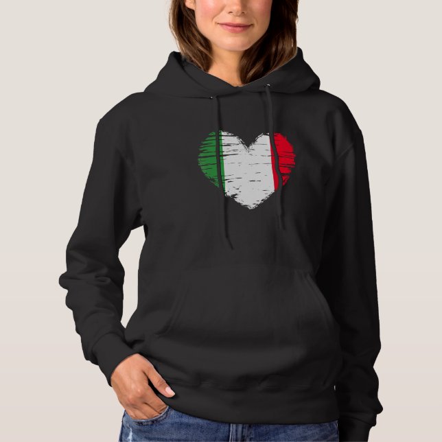 Sudadera Italia Corazón Bandera Italiana Orgullo italiano (Anverso)