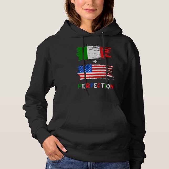 Sudadera Italia Estados Unidos Italiano Bandera Americana P (Anverso)