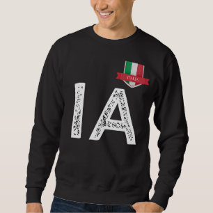 Sudadera Italia: Letra italiana de bandera humana I y cursi