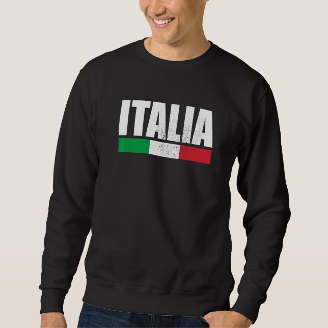 Sudadera Italia Vintage Bandera Italiana Italia (Anverso)