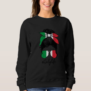 Sudadera Italianas: Chica del orgullo de la bandera italian