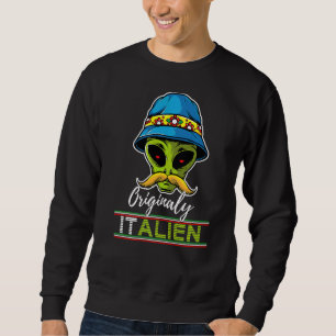 Sudadera Italiano Alienígena Pun Italia Moustach Italiano