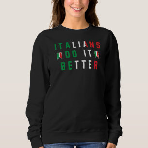 Sudadera Italianos mejor bloquean retro texto bandera de It